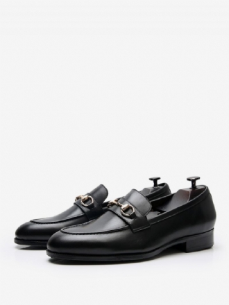 Mäns Slip-on Round Toe Kohud Loafer Prom Bröllopsskor