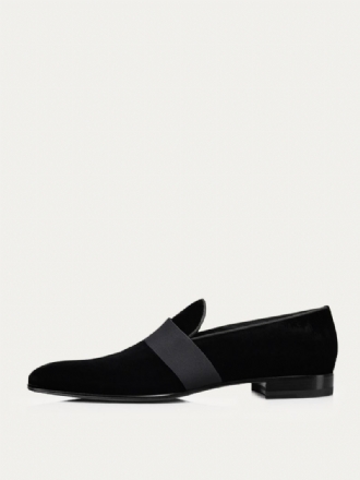 Mocka Rund Tå För Män Slip-on Grosgrain Strap Across Vamp Prom Party Bröllop Loafers