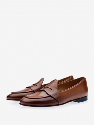 Penny Loafers För Män Slip-on Rund Toe Dress Brudgum Skor