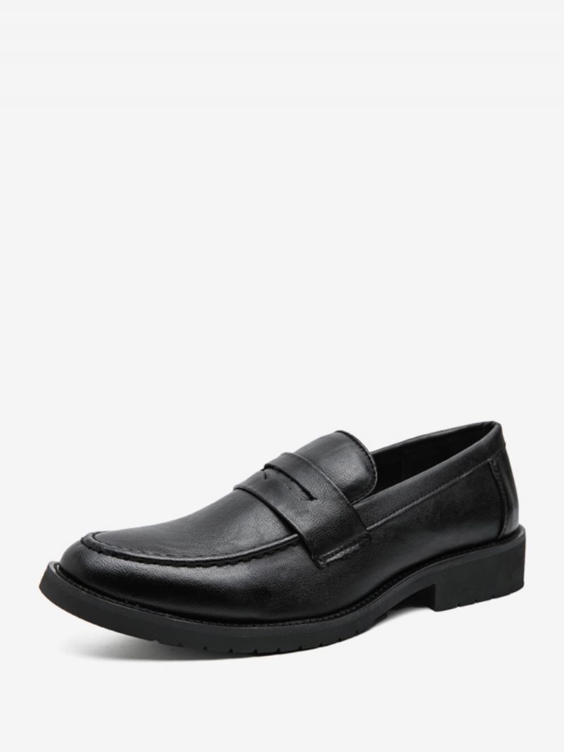 Prom Loafers För Män Slip-on Round Toe Pu Läder Loafer Skor