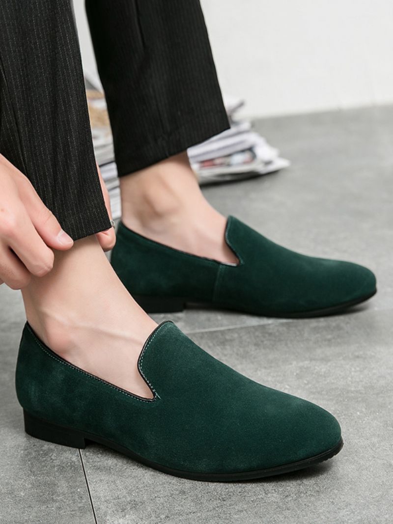 Prom Pu Läder Slip-on Loafer Skor För Män - Grön