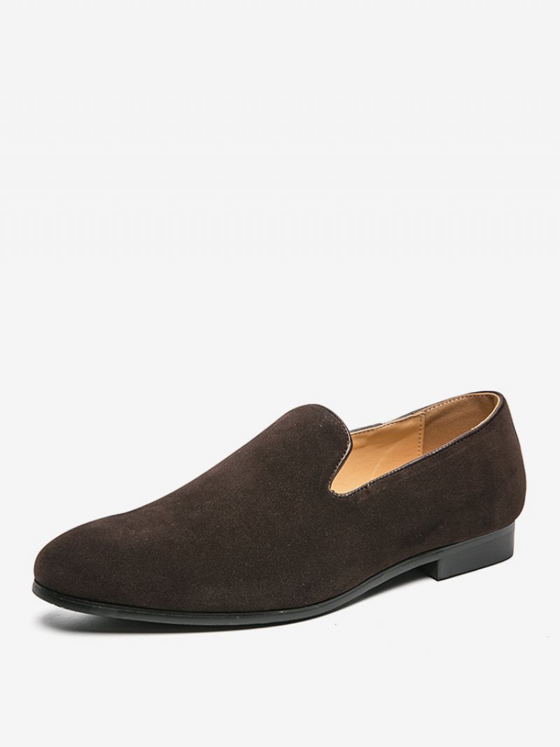 Prom Pu Läder Slip-on Loafer Skor För Män - Kaffe Brun