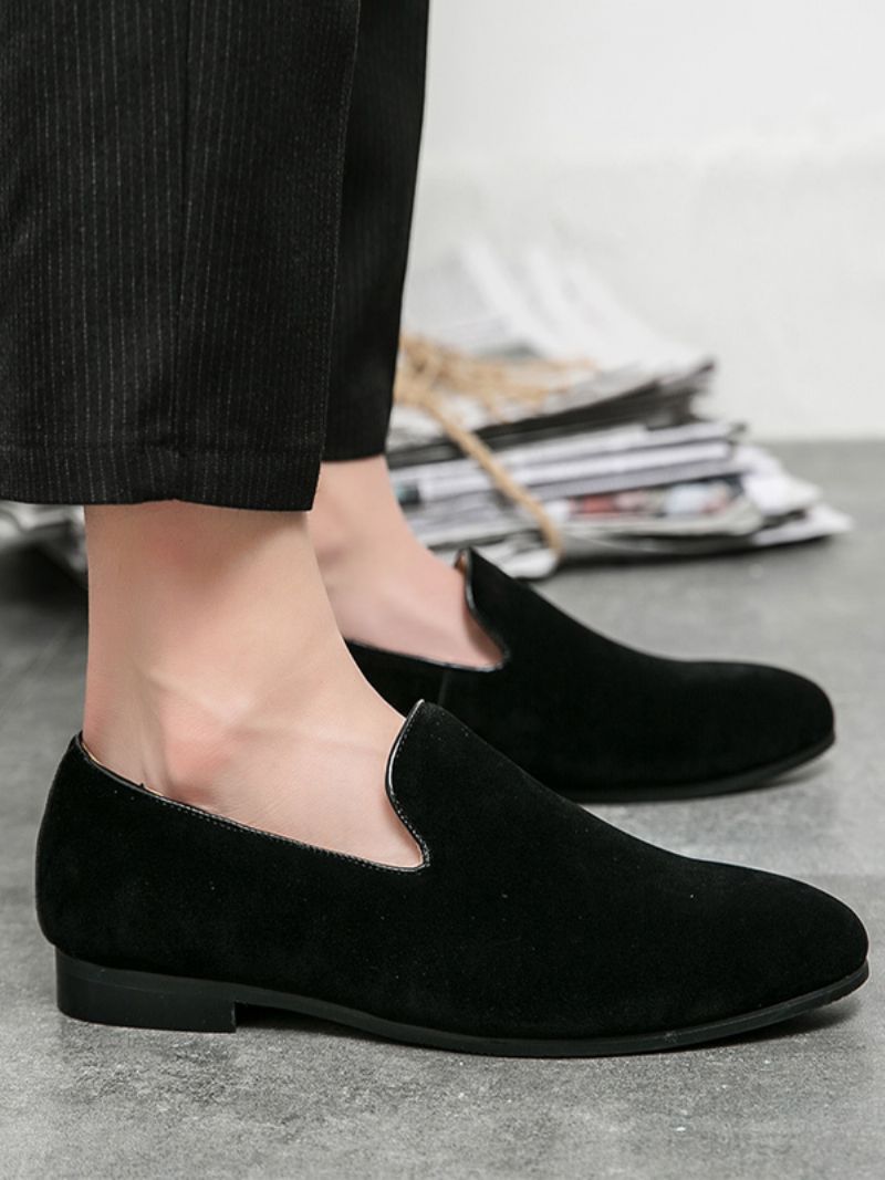 Prom Pu Läder Slip-on Loafer Skor För Män - Svart