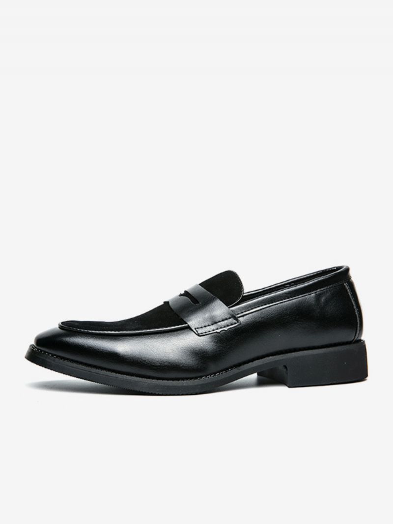 Prom Pu Läder Slip-on Loafer Skor För Män - Svart