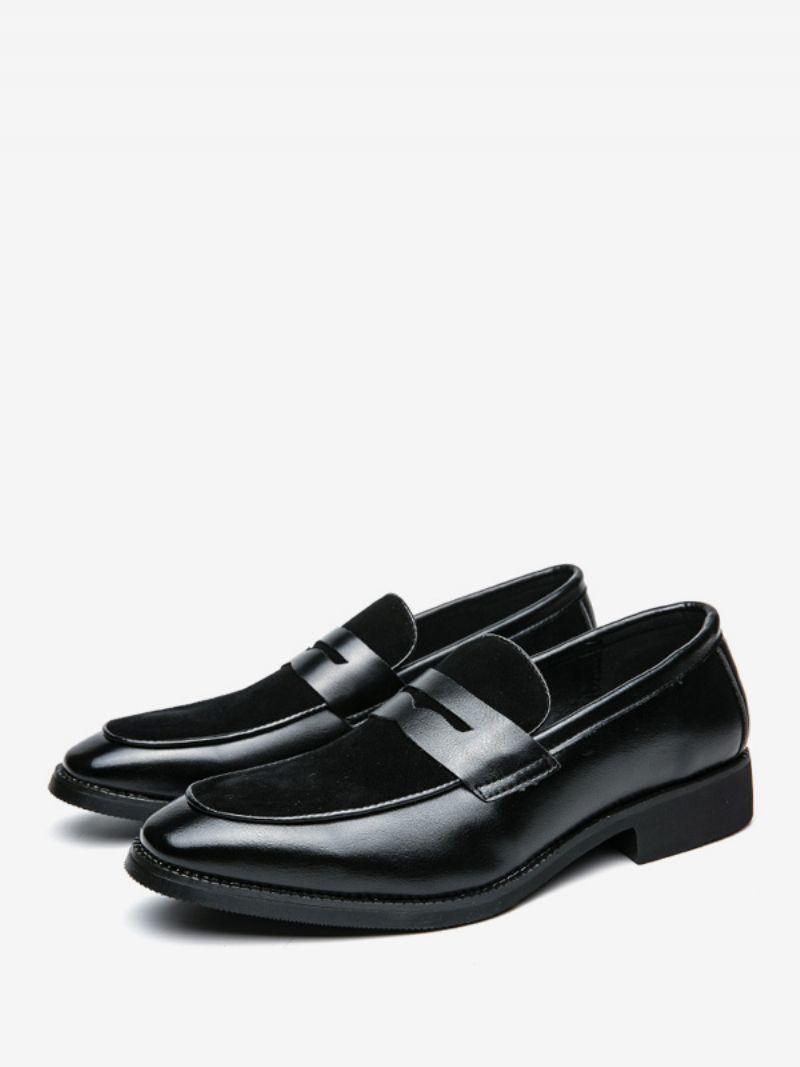 Prom Pu Läder Slip-on Loafer Skor För Män - Svart