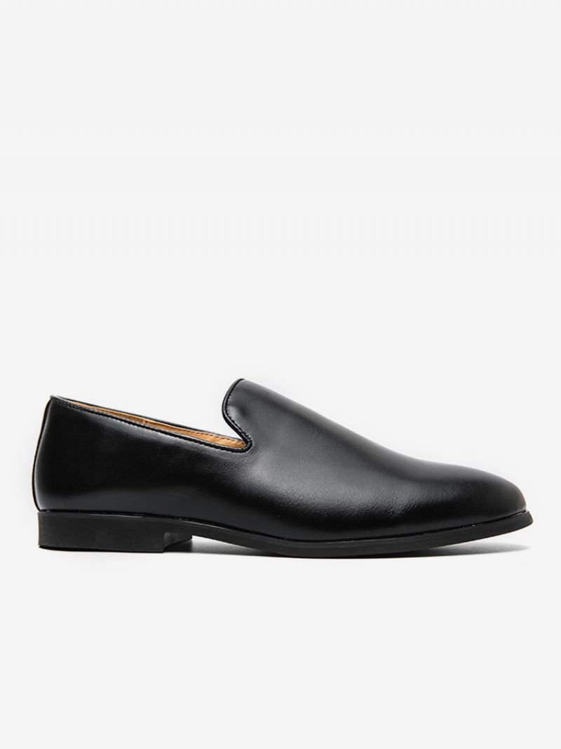 Prom Pu Läder Slip-on Loafer Skor För Män - Svart