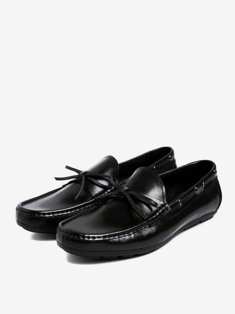 Slip-on Loafer Kohud Tofsskor För Män - Svart