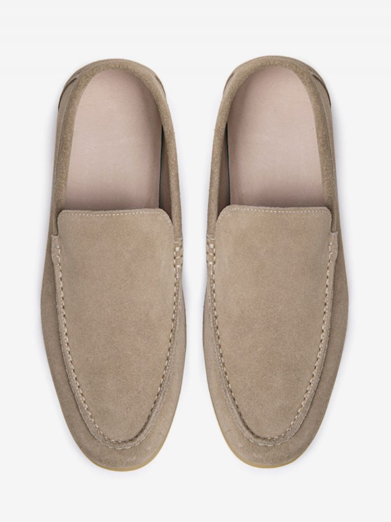 Slip-on Loafer Skor I Kohud För Män - Ljusgul