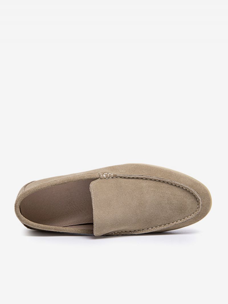 Slip-on Loafer Skor I Kohud För Män - Ljusgul