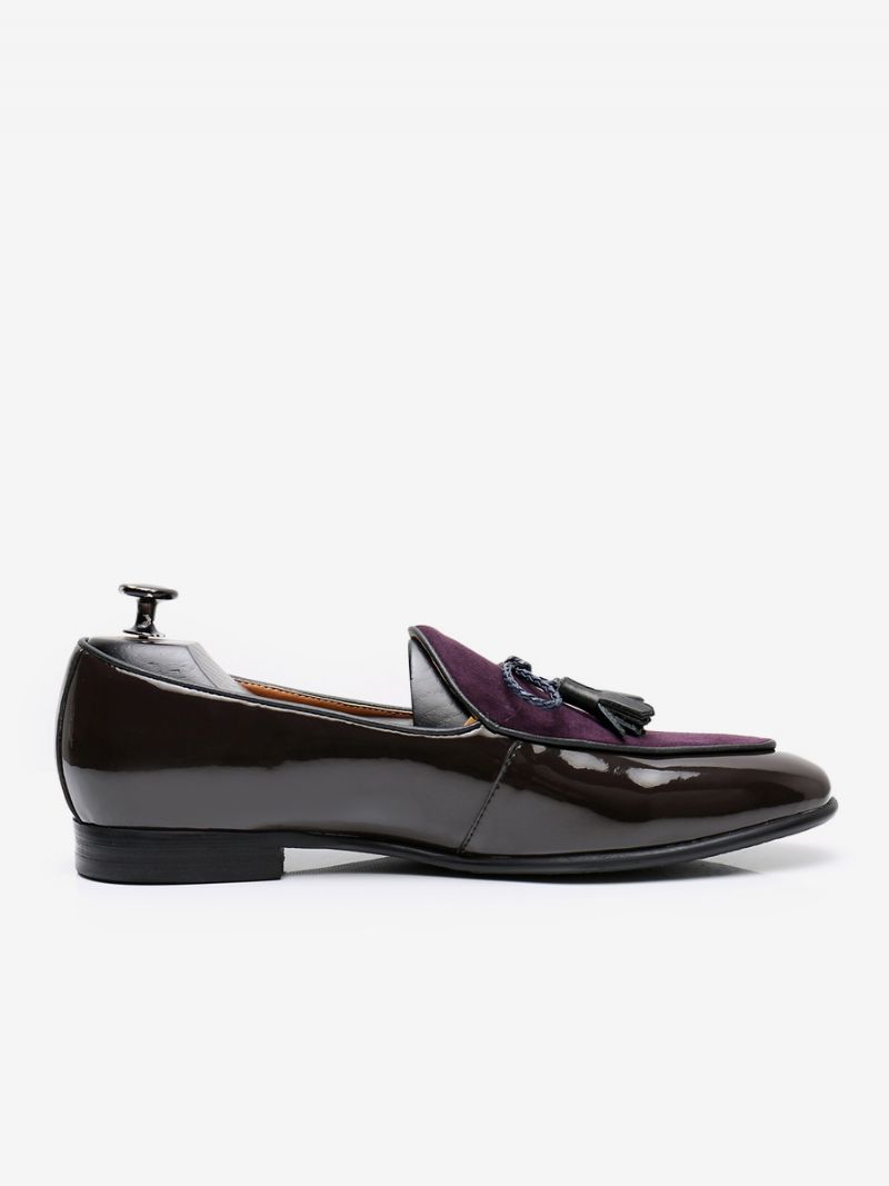 Slip-on Loafers I Kohud För Män Tassel Prom Bröllopsskor - Lila