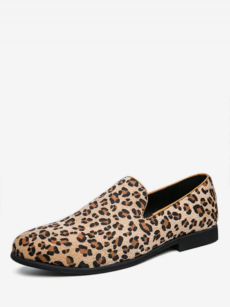 Slip-on Loafers Med Leopardtryck För Män