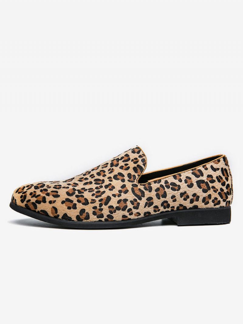 Slip-on Loafers Med Leopardtryck För Män - Leopard