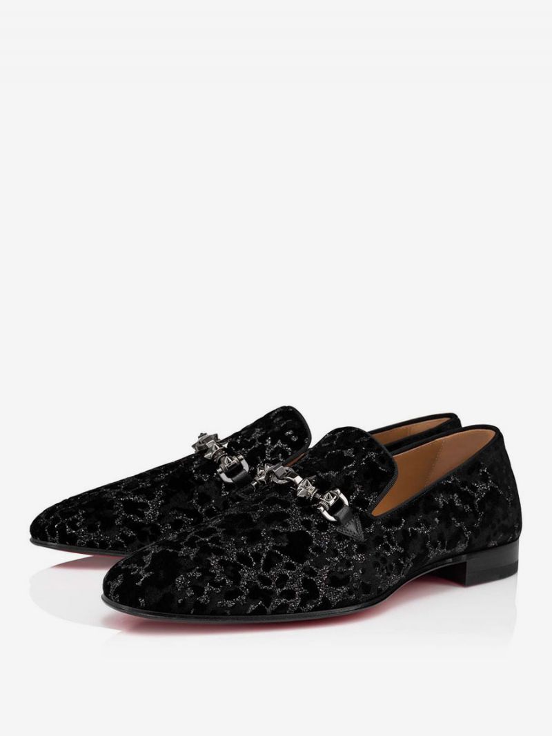 Texturerat Spänne För Män Equiswing Spike Strap Dress Loafers Slip-on Bal Party Bröllopsskor