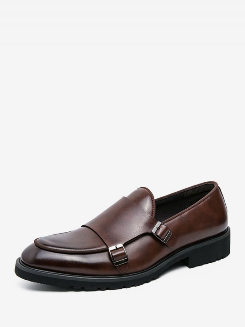 Herrklänningsskor Moderna Runda Tå Monk Strap Slip-on Skor