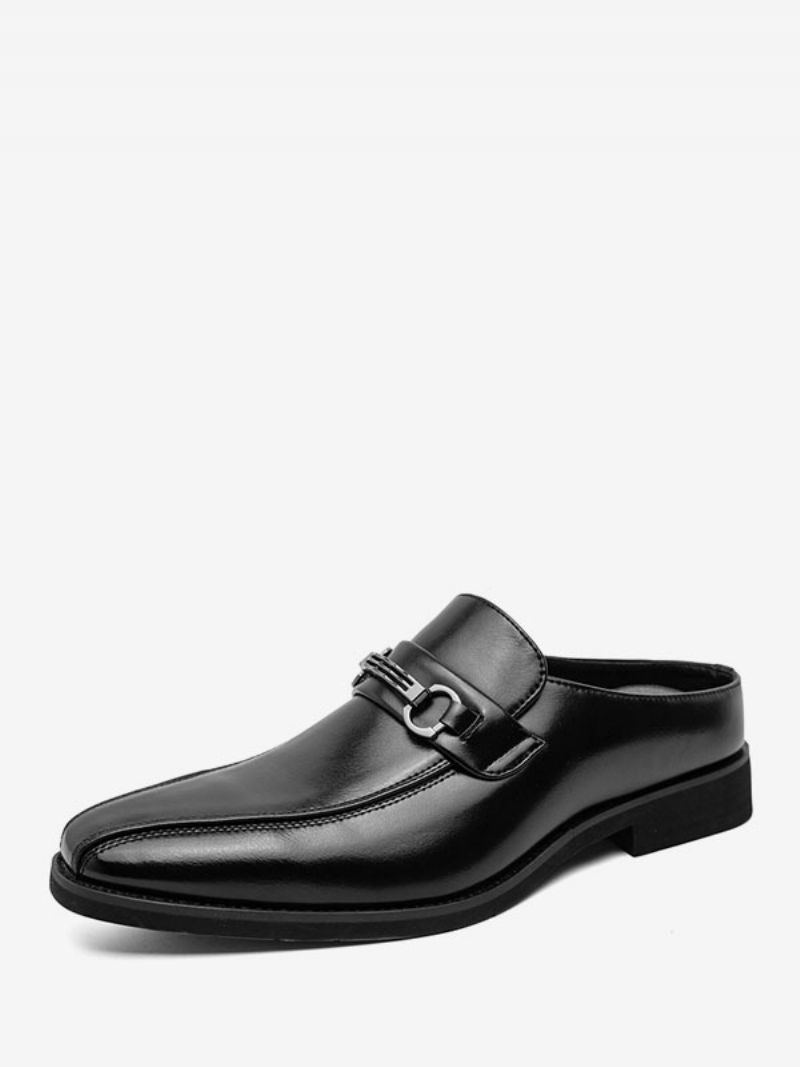 Herrskor Mode Rund Toe Slip-on Pu Läder Slide Loafers