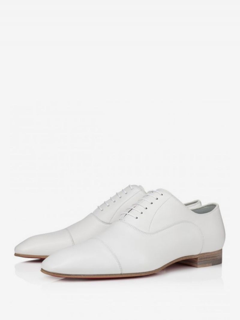 Klänning För Män Skor White Square Toe Oxford Bröllopsbal