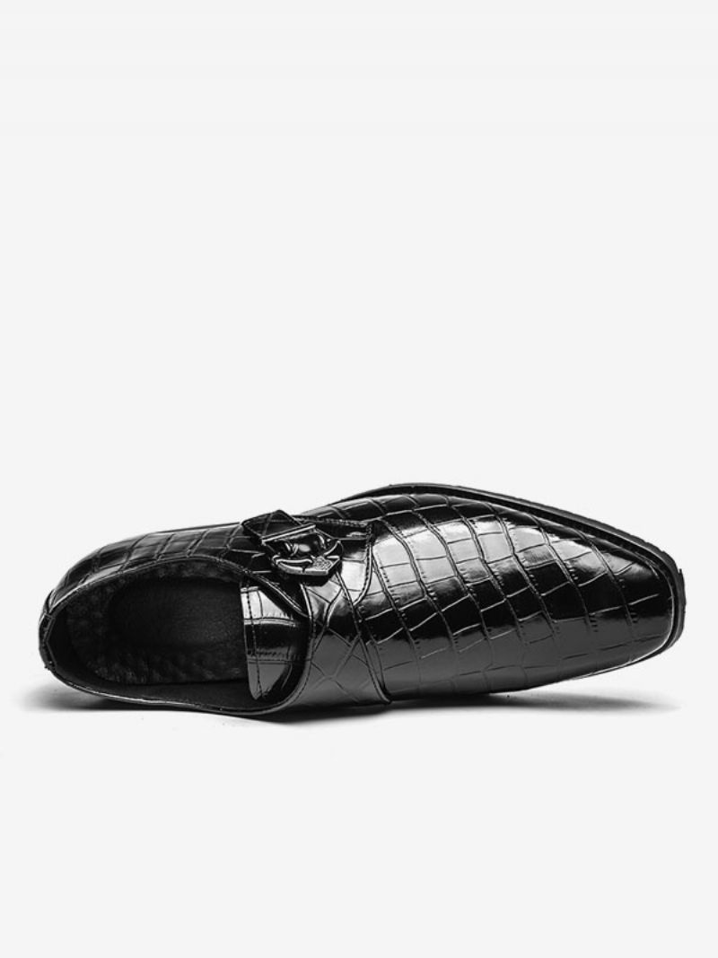 Klänning Skor För Herr Modern Round Toe Slip-on Pu Läder - Svart