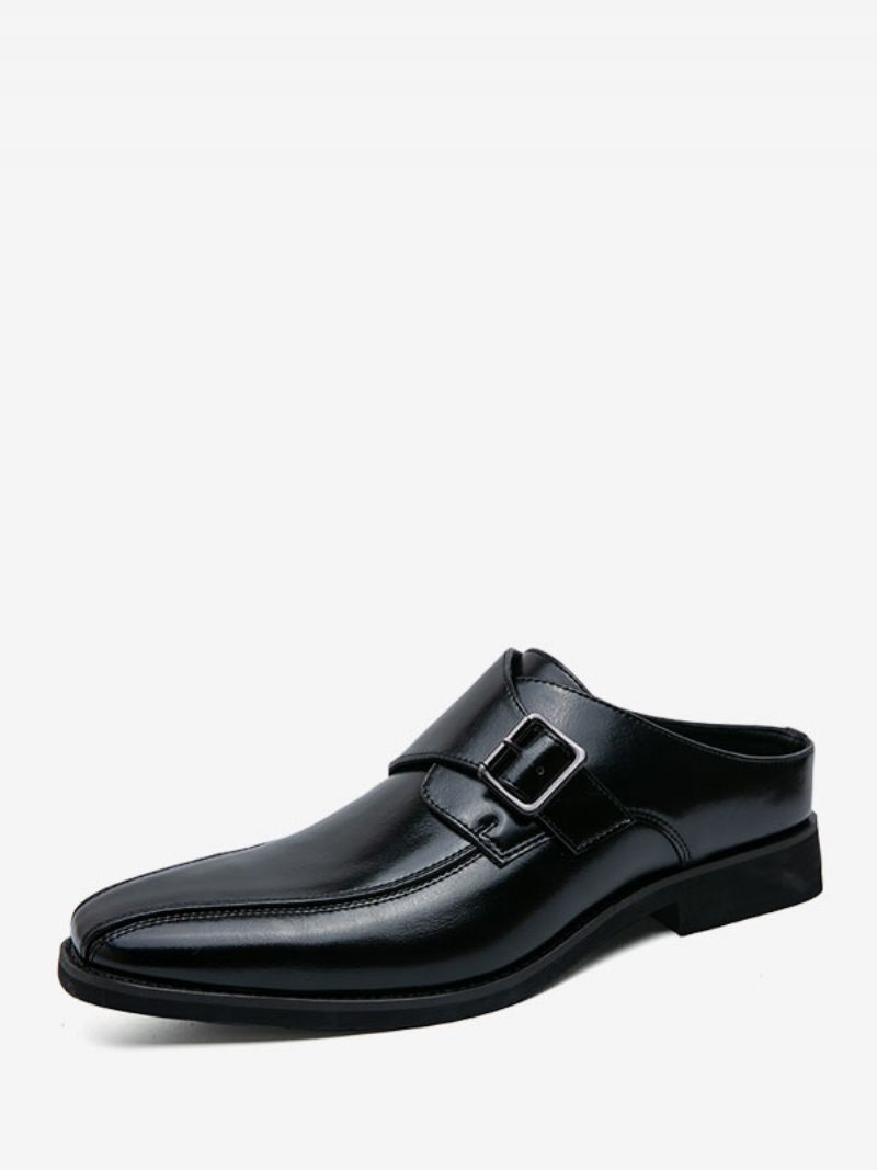 Klänning Skor För Män Rund Tå Metalldetaljer Slip-on Pu Läder Monk Strap