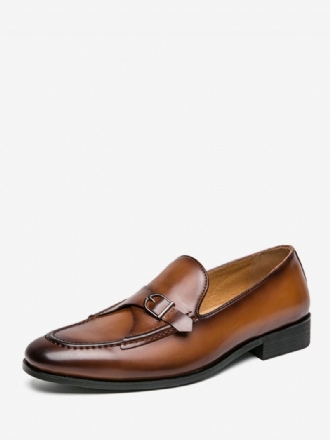 Klänning Skor För Män Snygg Rund Tå Monk Strap Slip-on Pu Läder