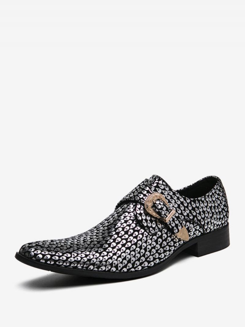 Klänning Skor För Män Snygg Square Toe Slip-on Pu Läder