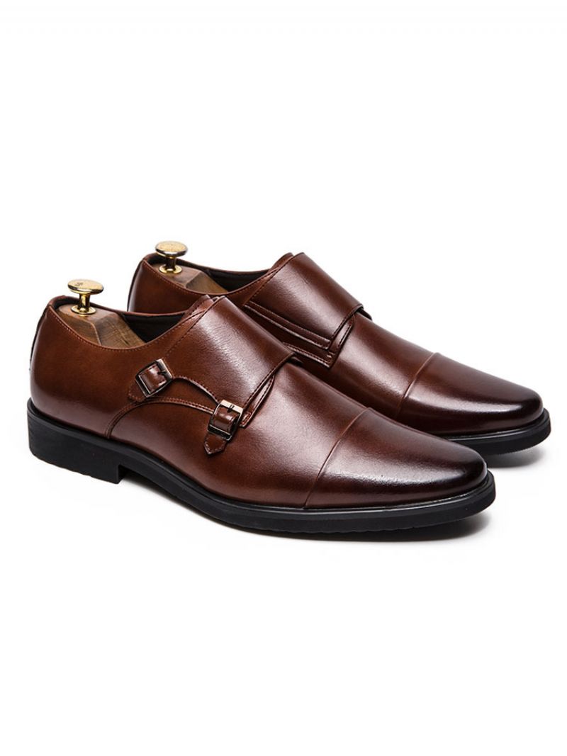 Monk Strap Dress Skor För Män - Kaffe Brun