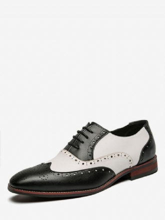 Oxfords Skor För Män Modern Rund Tårem Justerbar Pu-läder Vingspetsar Brogues