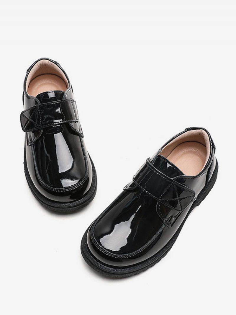 Pojkar Formella Skor Svart Lack Rund Toe Slip-on Party Loafers För Pojke - Svart