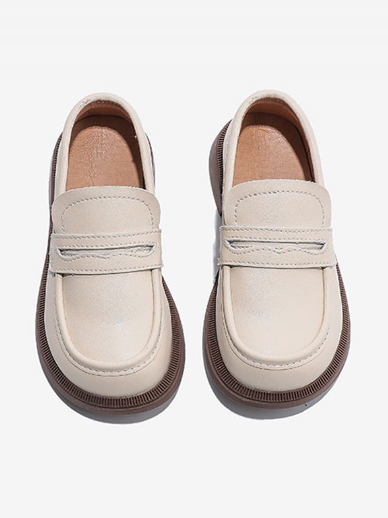 Pojkar Loafer Skor Vit Rund Tå Slip-on Causal Party För Pojke - Beige