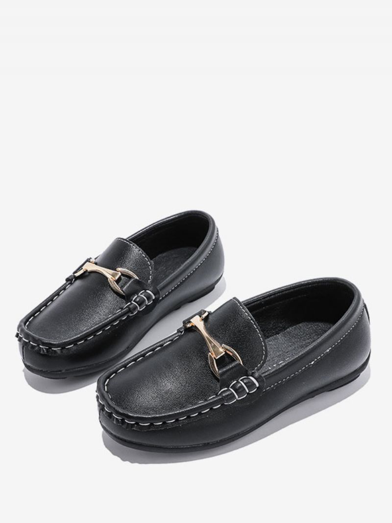 Pojkar Loafers Skor Svart Rund Toe Slip-on Causal