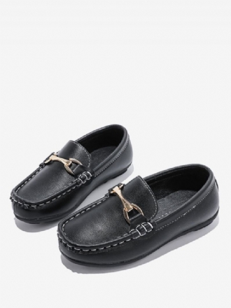 Pojkar Loafers Skor Svart Rund Toe Slip-on Causal