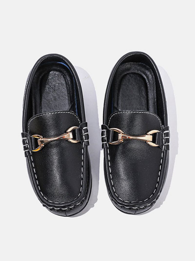 Pojkar Loafers Skor Svart Rund Toe Slip-on Causal - Svart