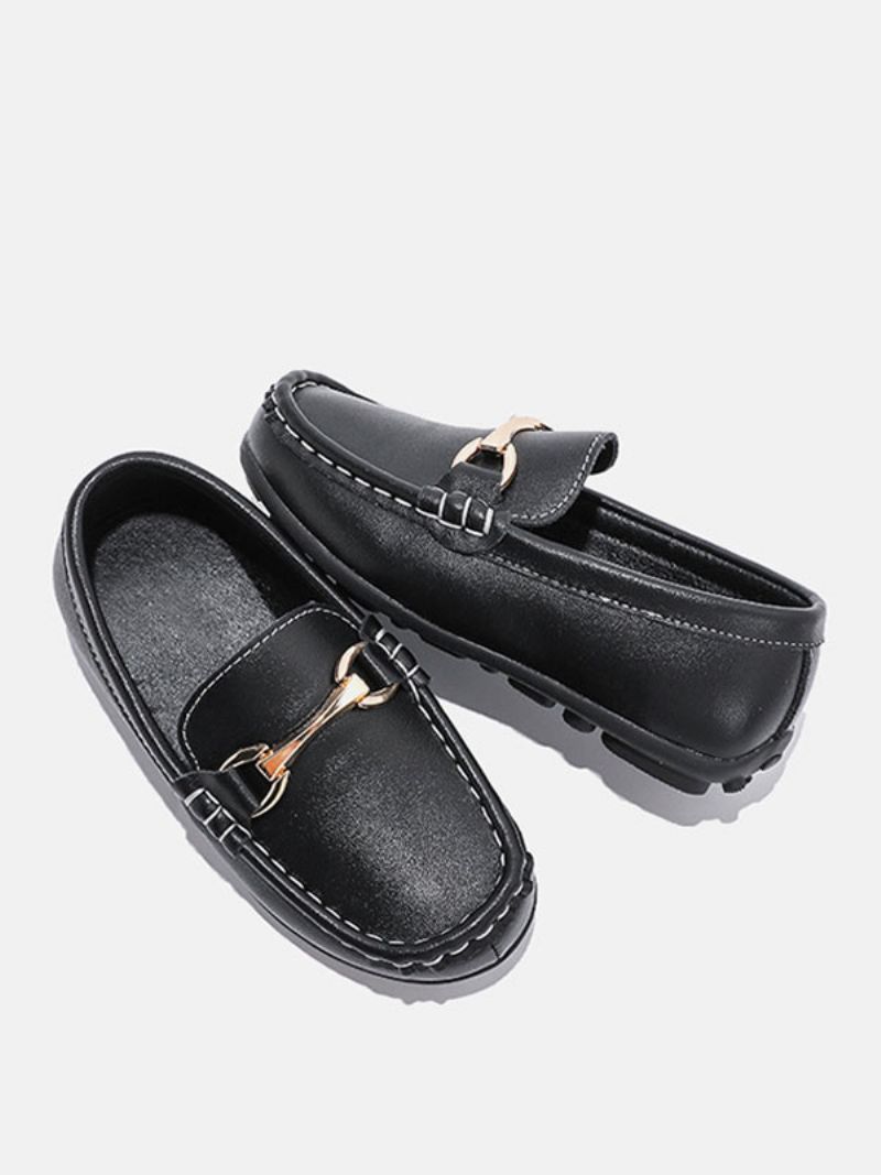 Pojkar Loafers Skor Svart Rund Toe Slip-on Causal - Svart