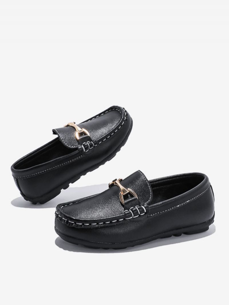 Pojkar Loafers Skor Svart Rund Toe Slip-on Causal - Svart