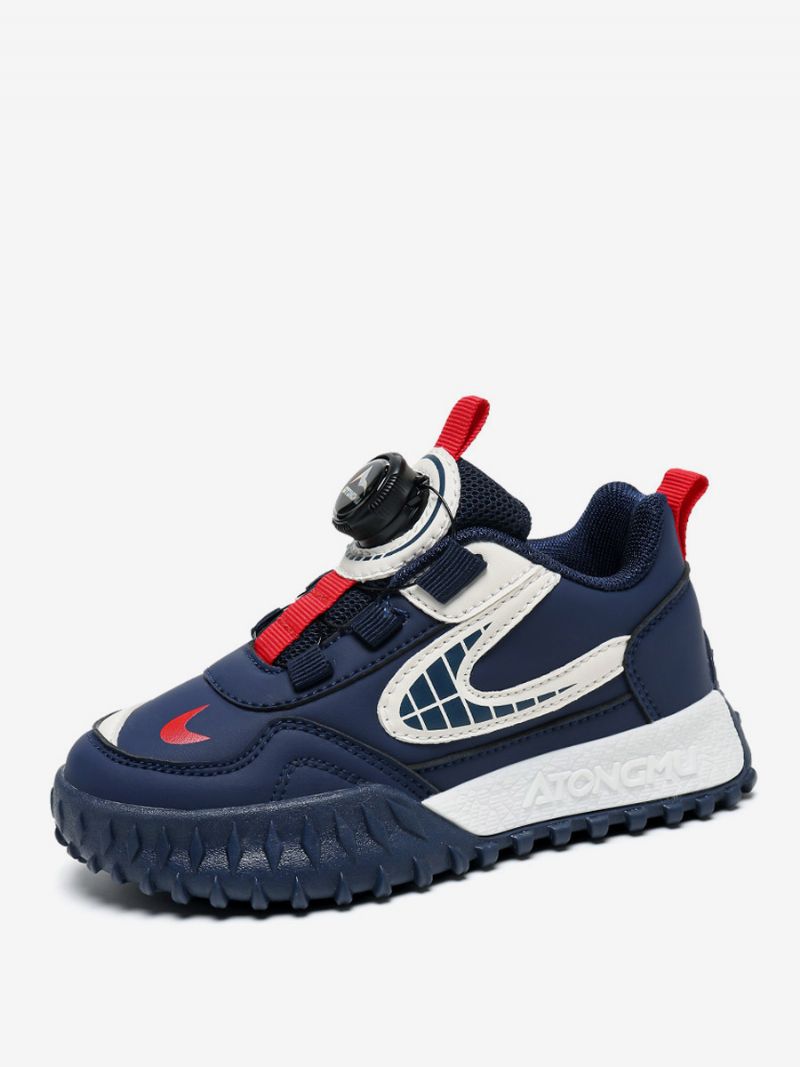 Svarta Roudn Toe Kids Sneakers - Djupblå