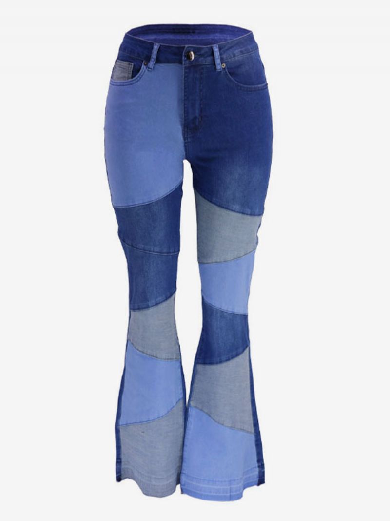 Damjeans Casual Geometriska Bomullsklockor - Blå