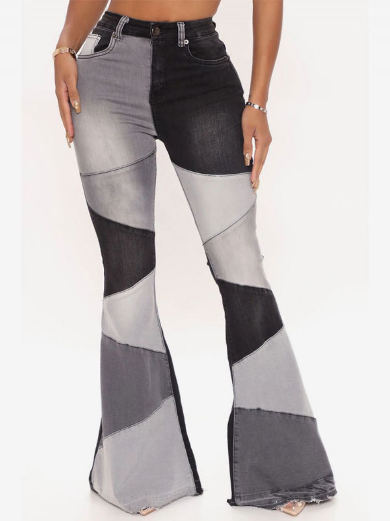 Damjeans Casual Geometriska Bomullsklockor - Svart