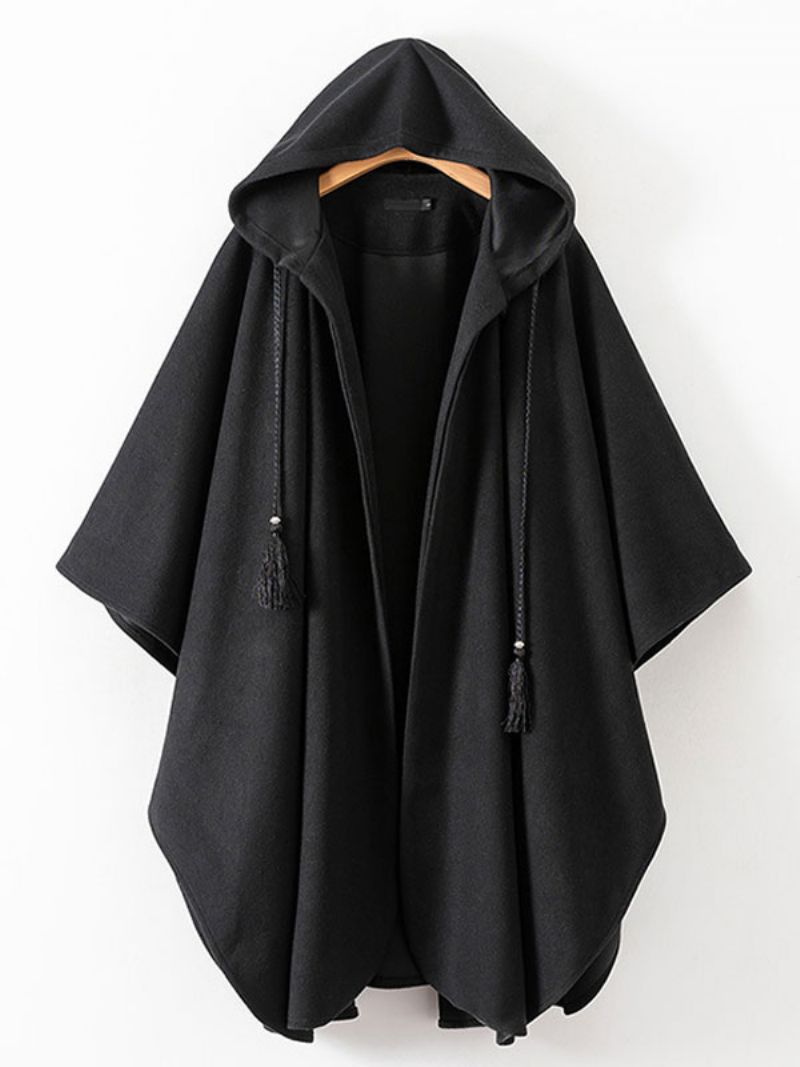 Dam Poncho Hooded Black Oversized Tofsar Cape