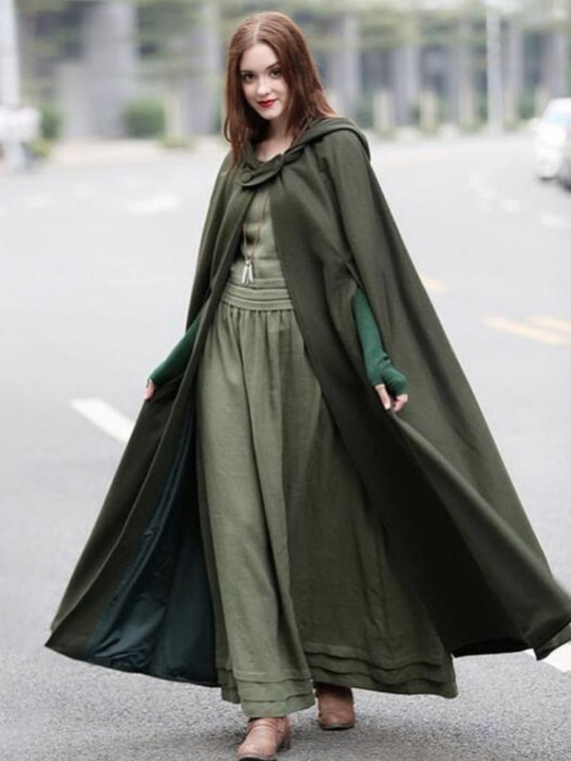 Dam Poncho Hooded Hunter Green Oversized Cape - Hunter Green