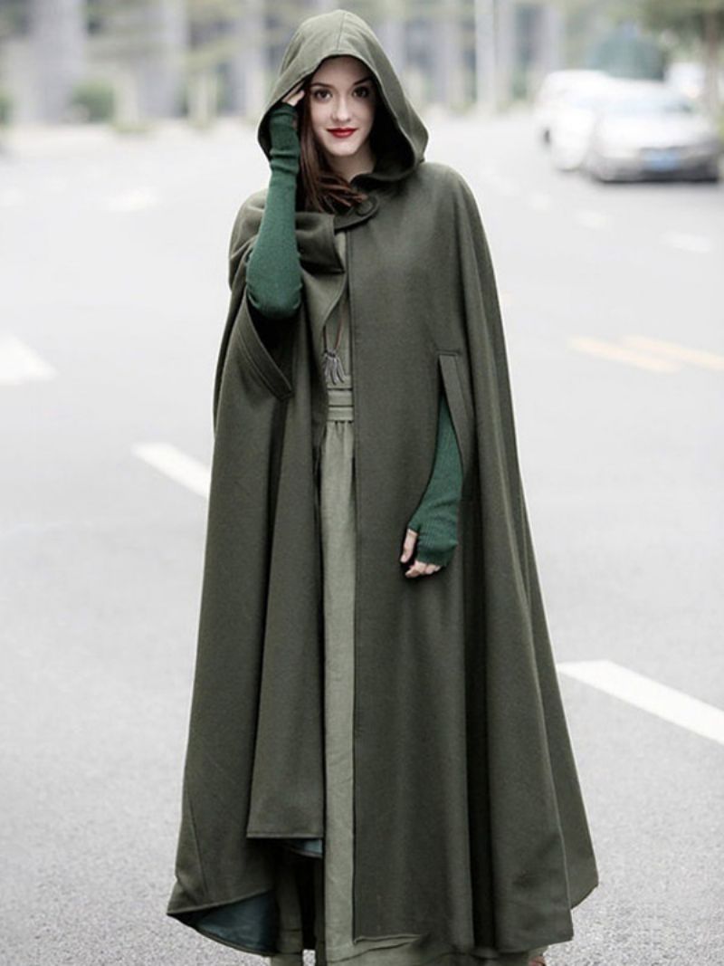 Dam Poncho Hooded Hunter Green Oversized Cape - Hunter Green