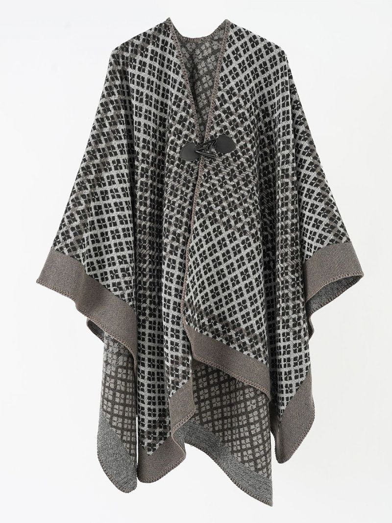 Damtryckt Cape Toggle Closure Daily Casual Poncho