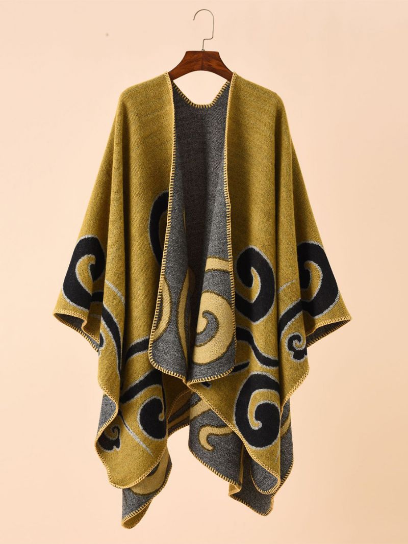 Damtryckt Poncho Daily Casual Chic Cape