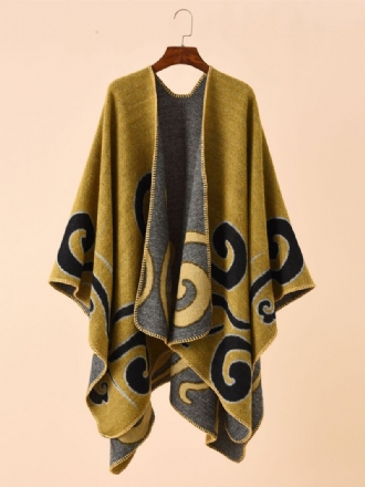 Damtryckt Poncho Daily Casual Chic Cape