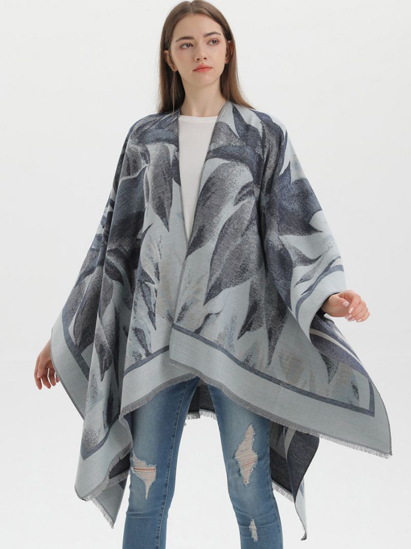 Kvinnor Cape Classic Blommig Tryckt Oversized Casual Daily Poncho