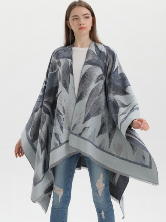 Kvinnor Cape Classic Blommig Tryckt Oversized Casual Daily Poncho