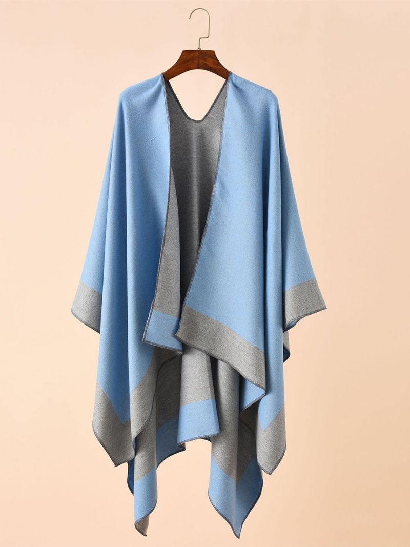 Kvinnors Färgblock Poncho Daily Casual Cape