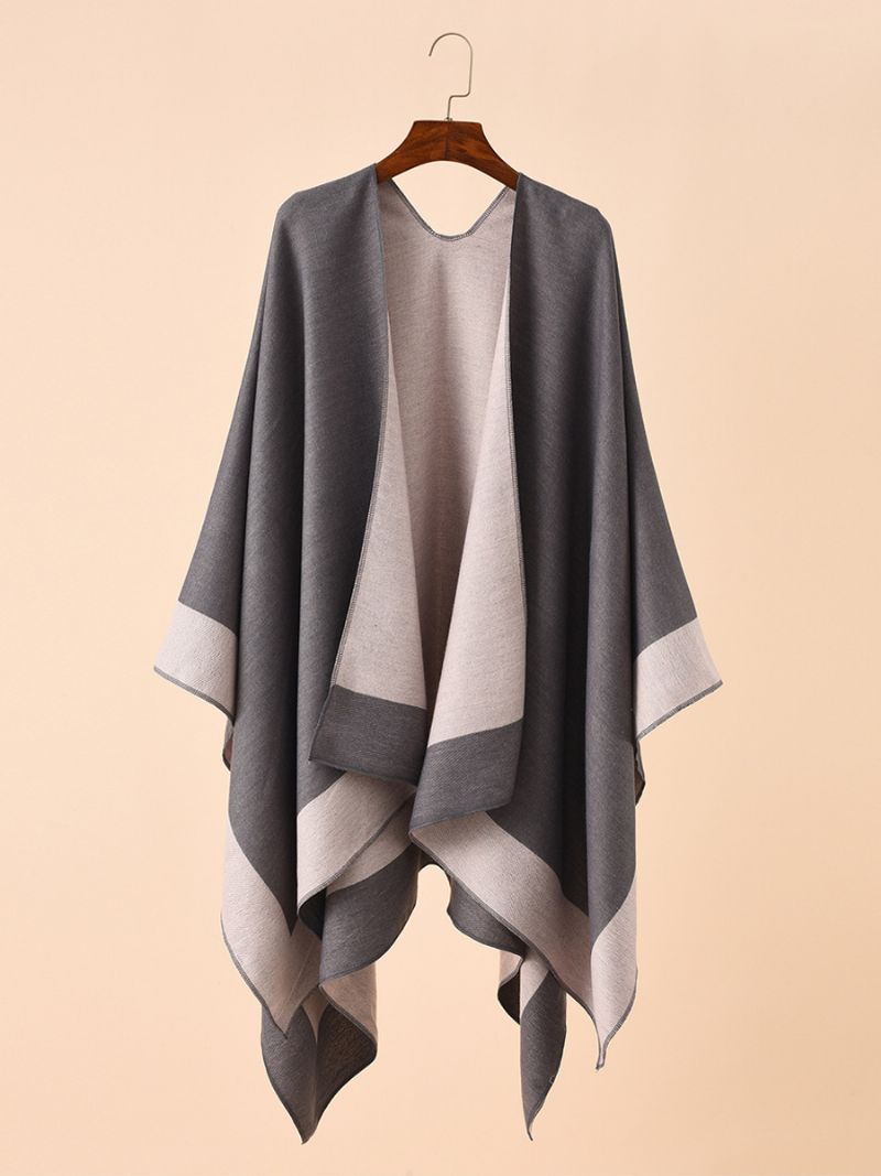 Kvinnors Färgblock Poncho Daily Casual Cape - Ljusrosa