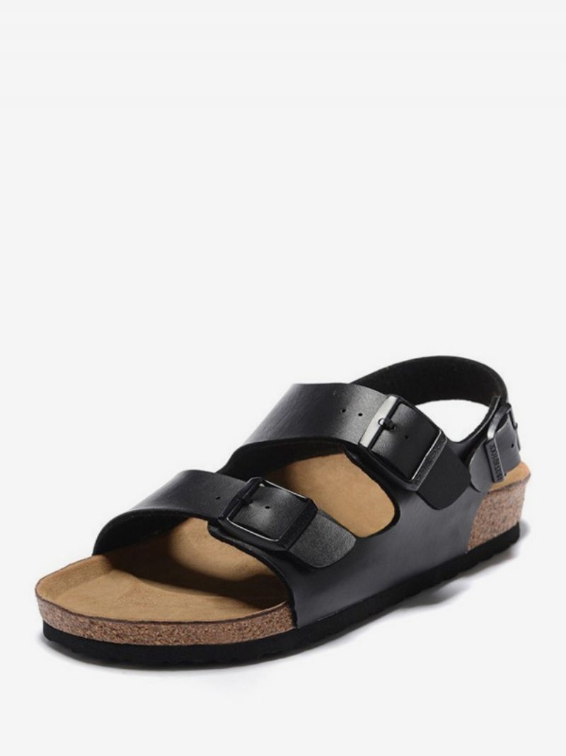 Herrsandaler Slip-on Justerbar Strap Spänne Tofflor Flat Sandaler