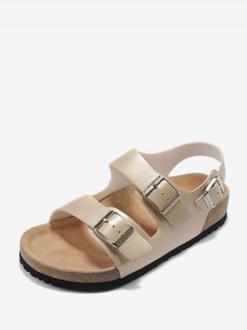 Herrsandaler Slip-on Justerbar Strap Spänne Tofflor Flat Sandaler - Ljusgul