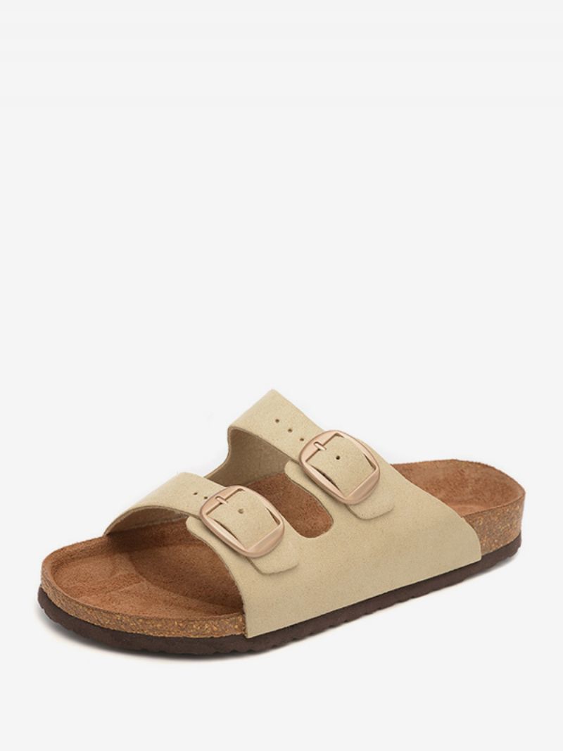 Sandaler För Män Slip-on Justerbar Strap Spänne Tofflor Flat - Ljusgul