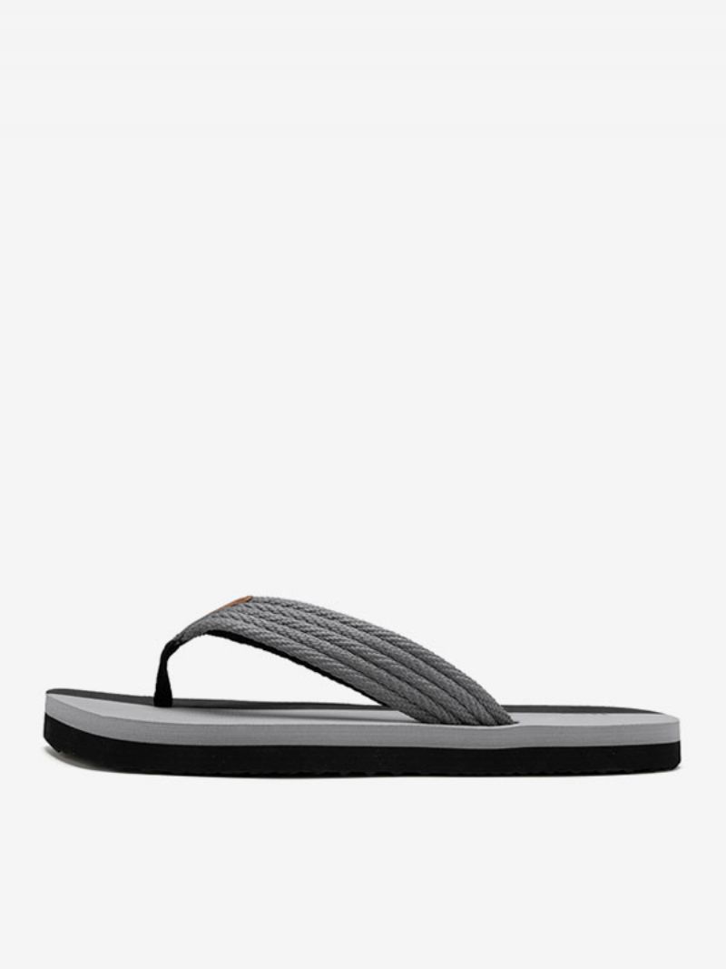 Sandaler För Män Slip-on Pu-läder Eva-sula - Grå